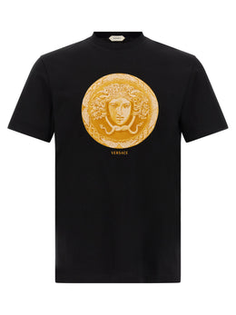 Versace Schwarzes Baumwoll-T-Shirt