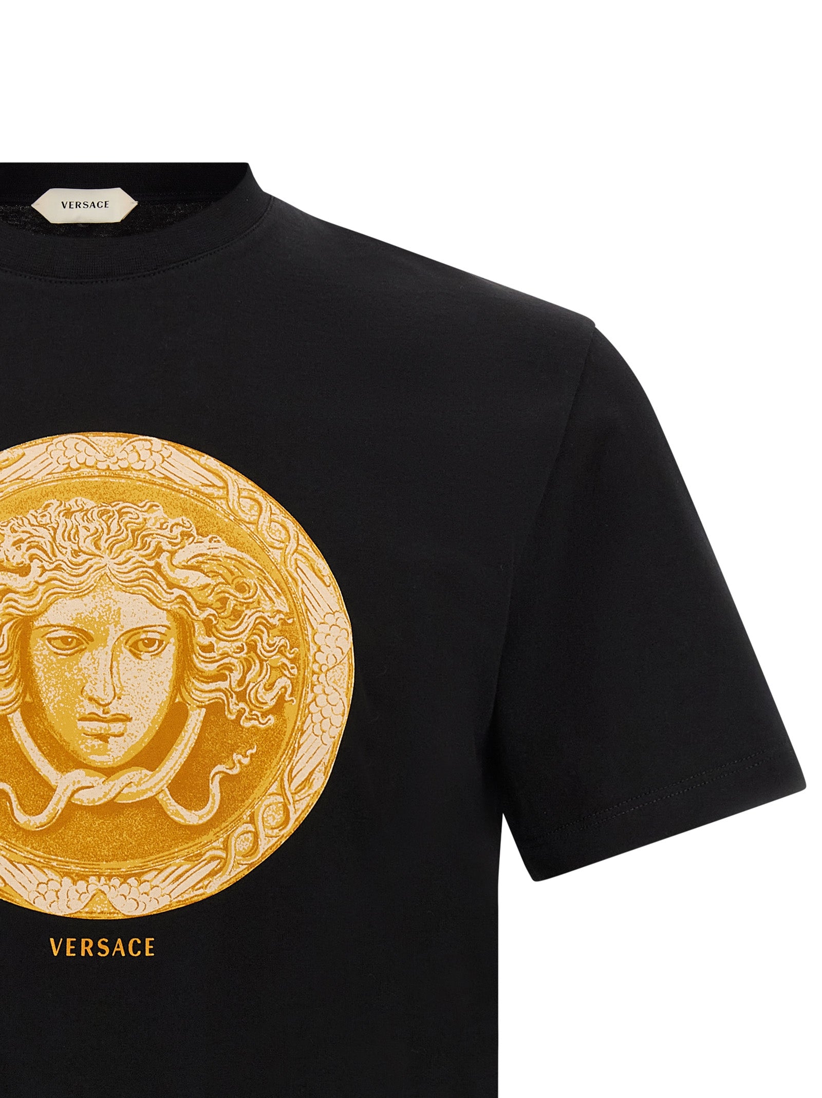 Versace Schwarzes Baumwoll-T-Shirt