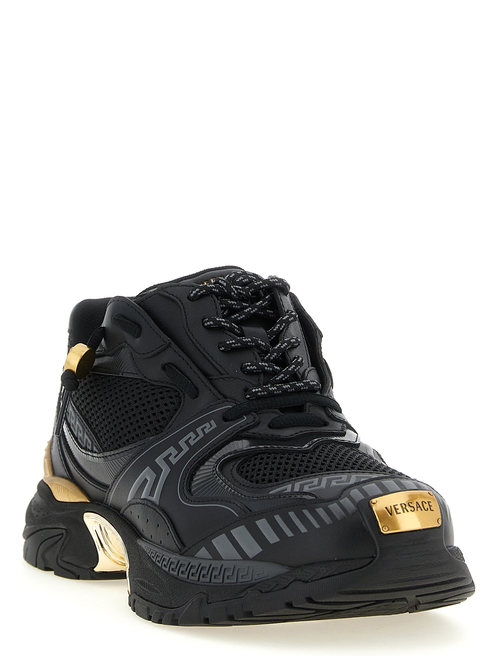 Versace Bunte Sneaker aus Kalbsleder