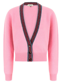 Versace Mehrfarbige Strickjacke aus reiner Schurwolle