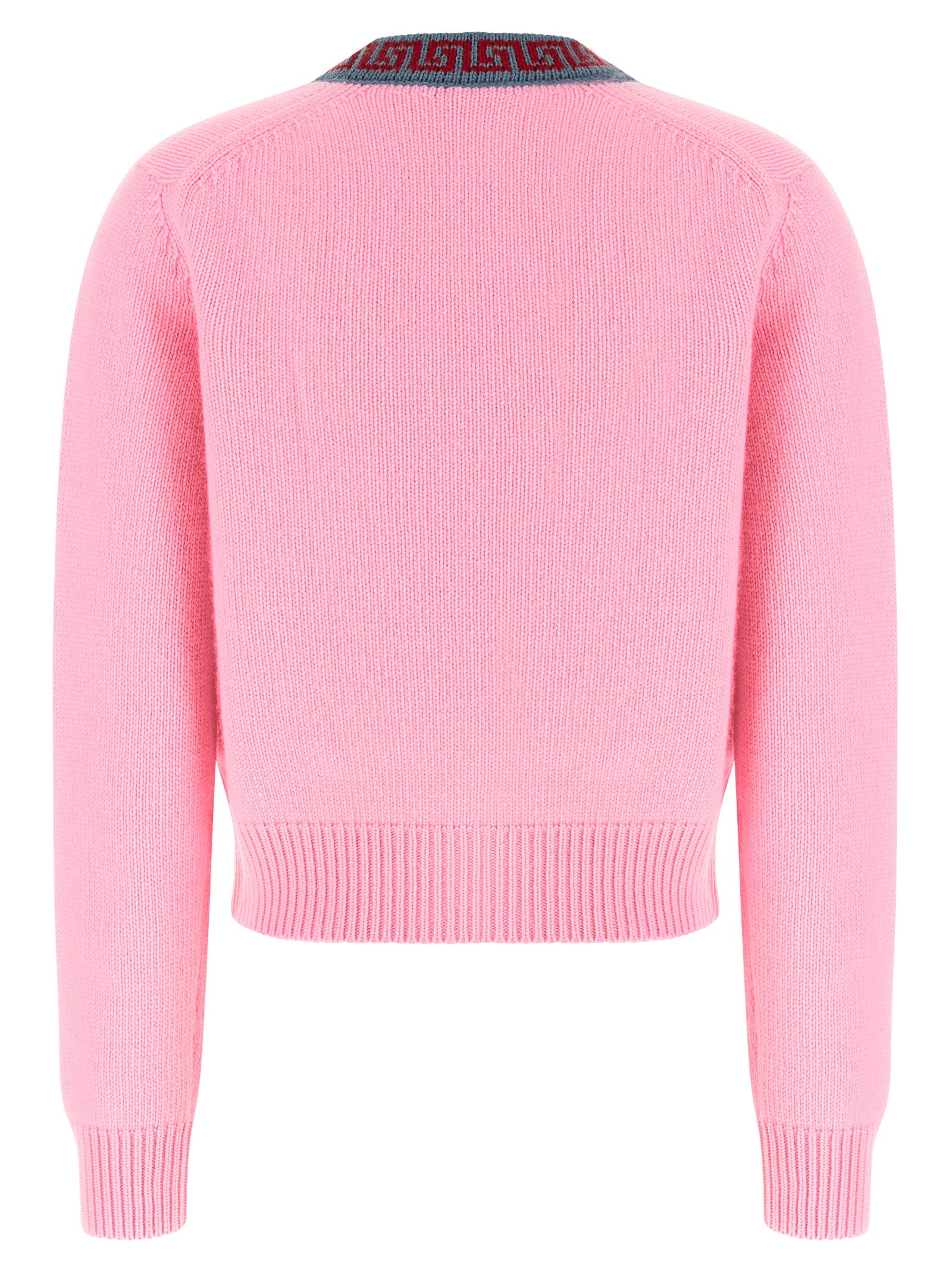 Versace Mehrfarbige Strickjacke aus reiner Schurwolle