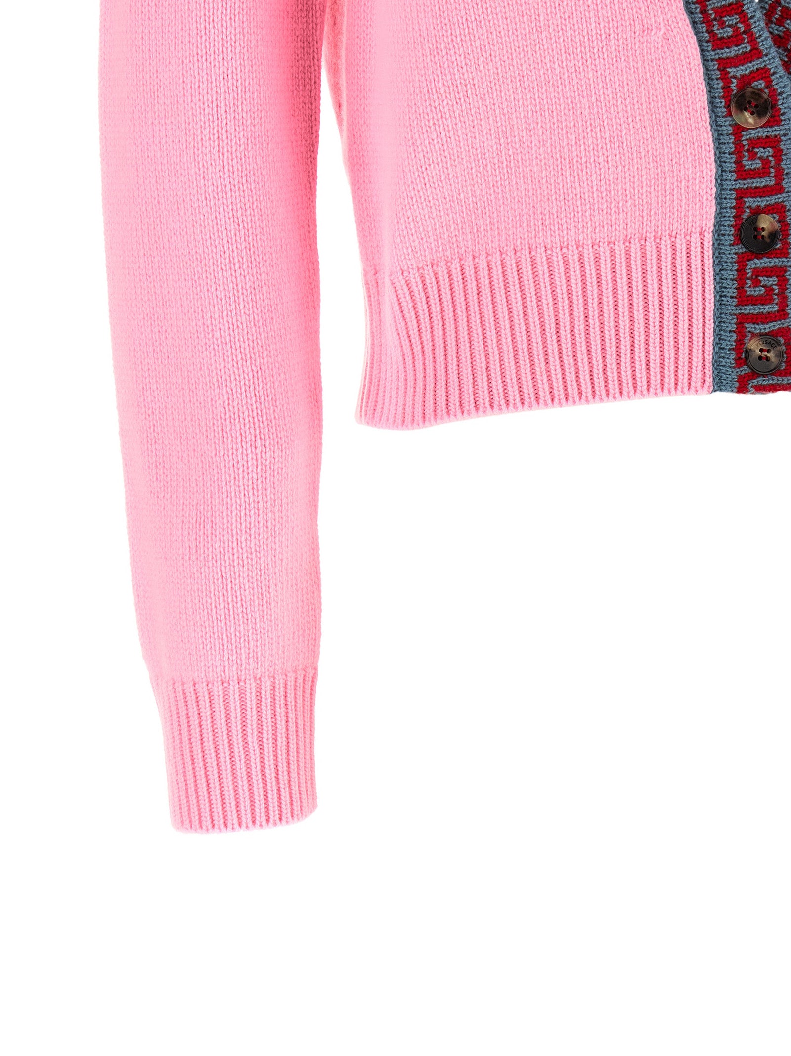 Versace Mehrfarbige Strickjacke aus reiner Schurwolle