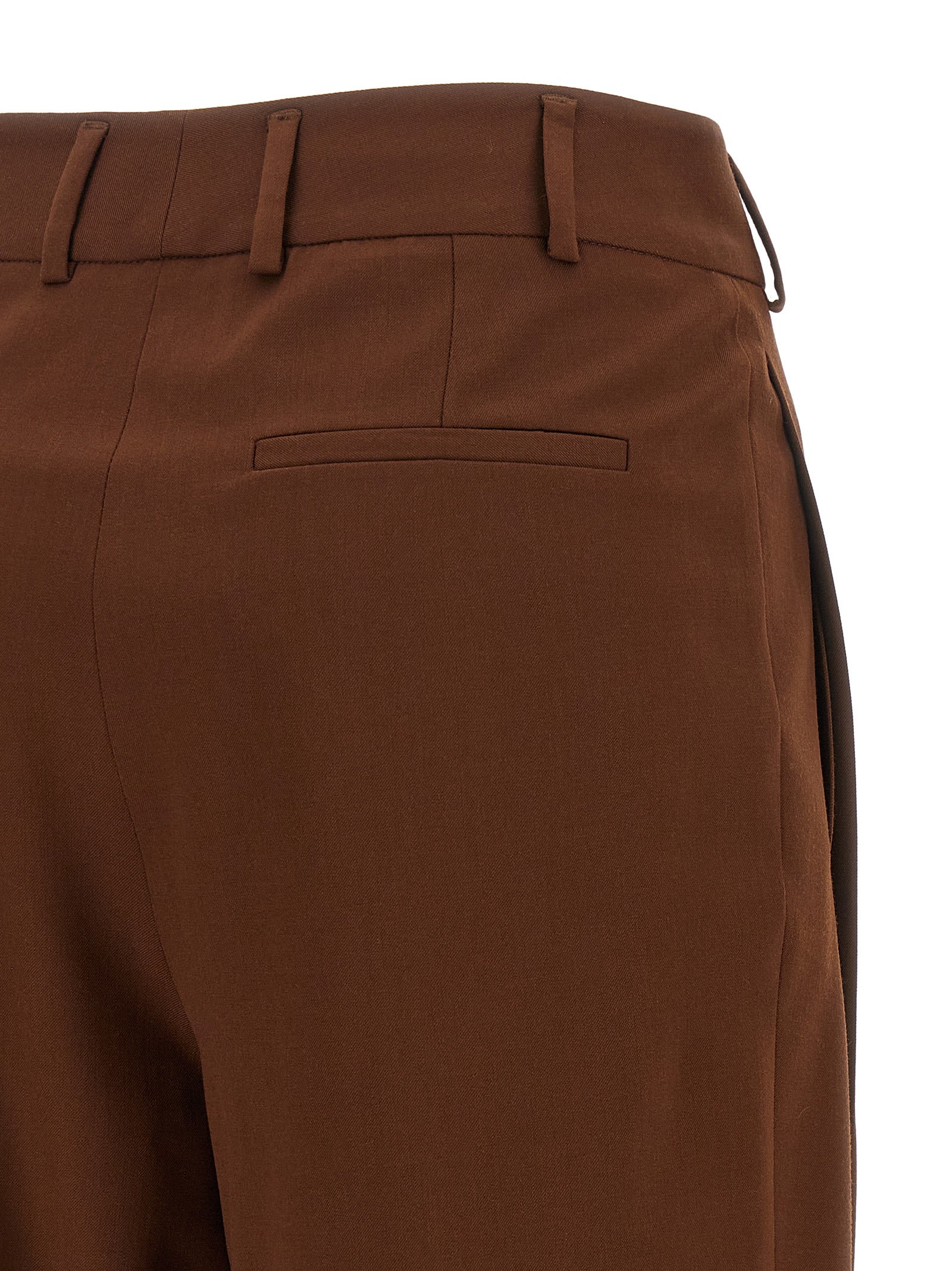 Alberto Biani Braune Wollhose in verkürzter Passform
