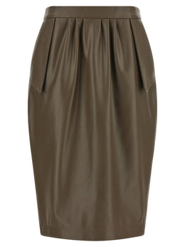 Stella McCartney Brauner Midirock aus Polyester
