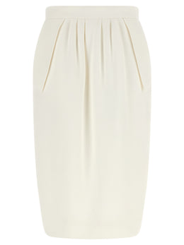 Stella McCartney Weißrock aus Polyester, Midi-Länge