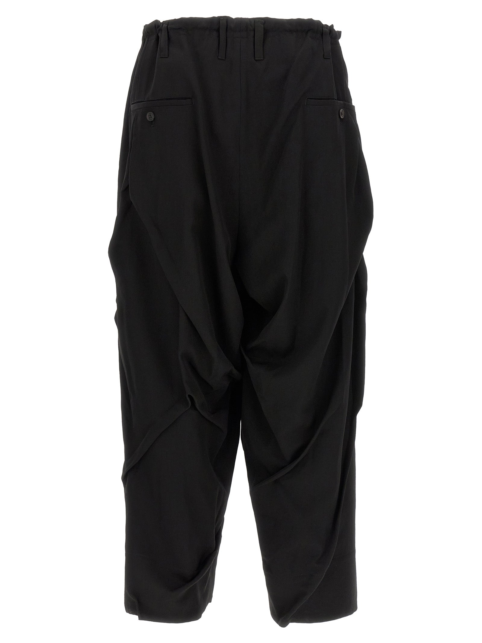 Yohji Yamamoto Schwarze Woll-Freizeithose