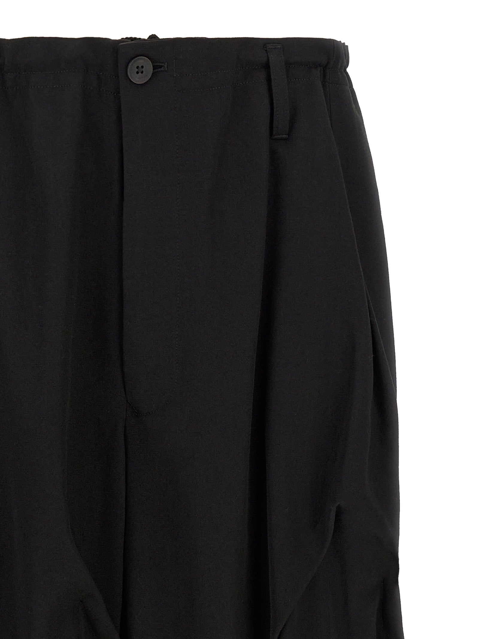 Yohji Yamamoto Schwarze Woll-Freizeithose