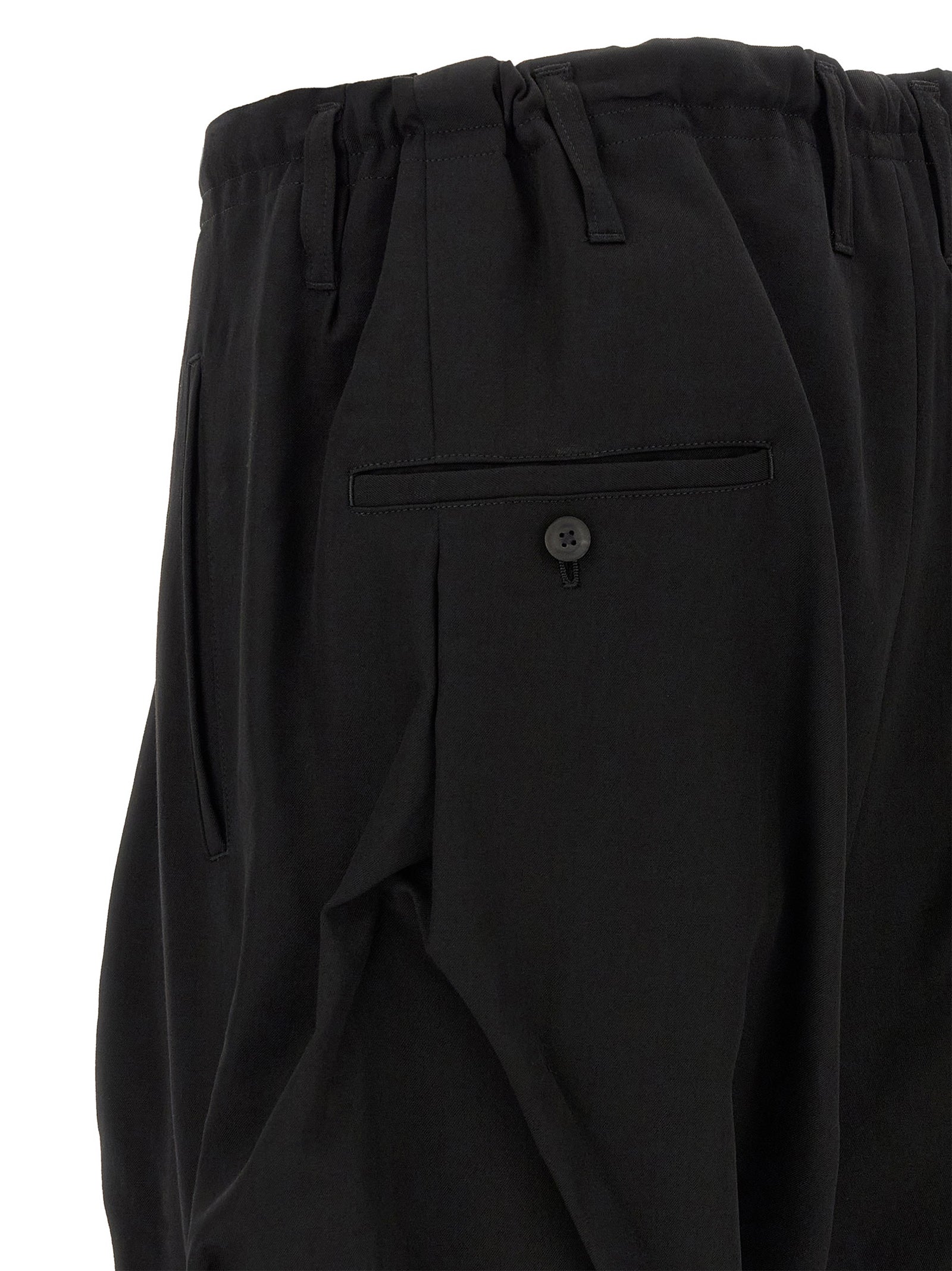 Yohji Yamamoto Schwarze Woll-Freizeithose