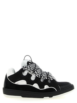 Lanvin Zweifarbige Kalbsleder-Sneaker mit Chunky-Sohle