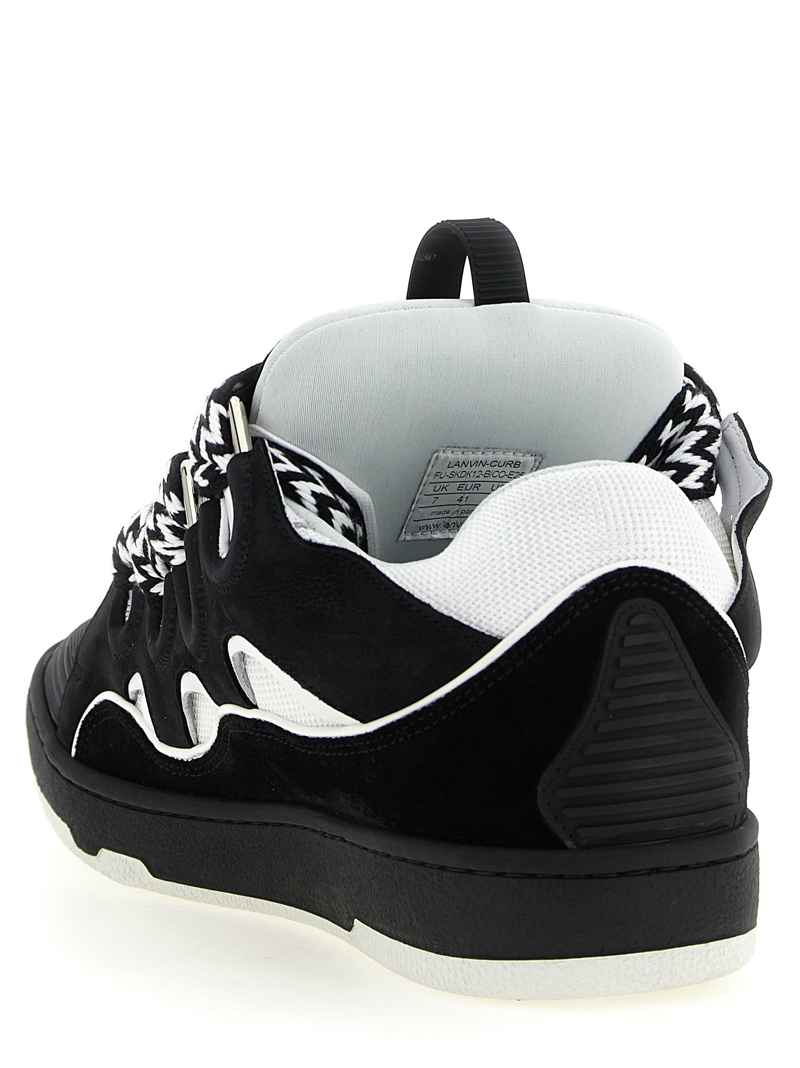 Lanvin Zweifarbige Kalbsleder-Sneaker mit Chunky-Sohle