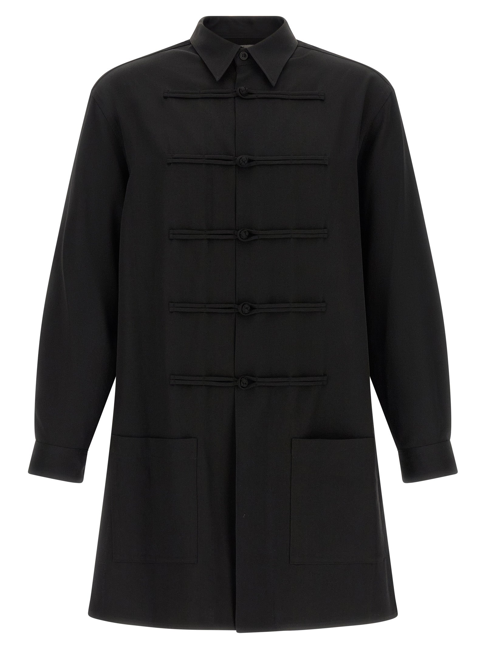 Yohji Yamamoto Schwarze Wollbluse