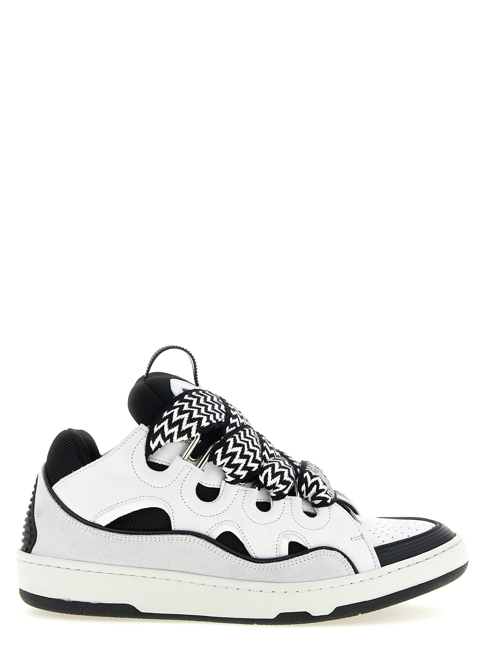Lanvin Zweifarbige Kalbsleder-Sneaker mit Chunky-Sohle