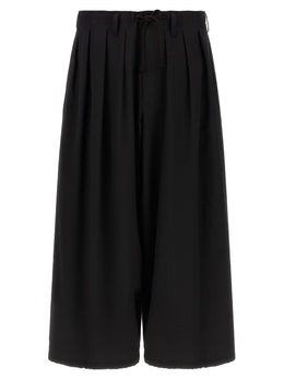Yohji Yamamoto Schwarze Woll-Freizeithose