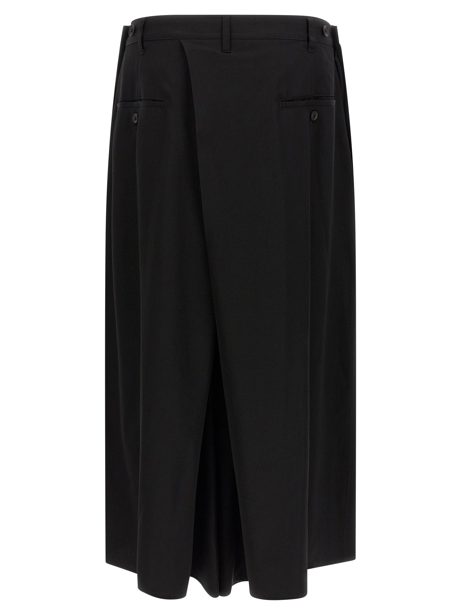 Yohji Yamamoto Schwarze Woll-Freizeithose
