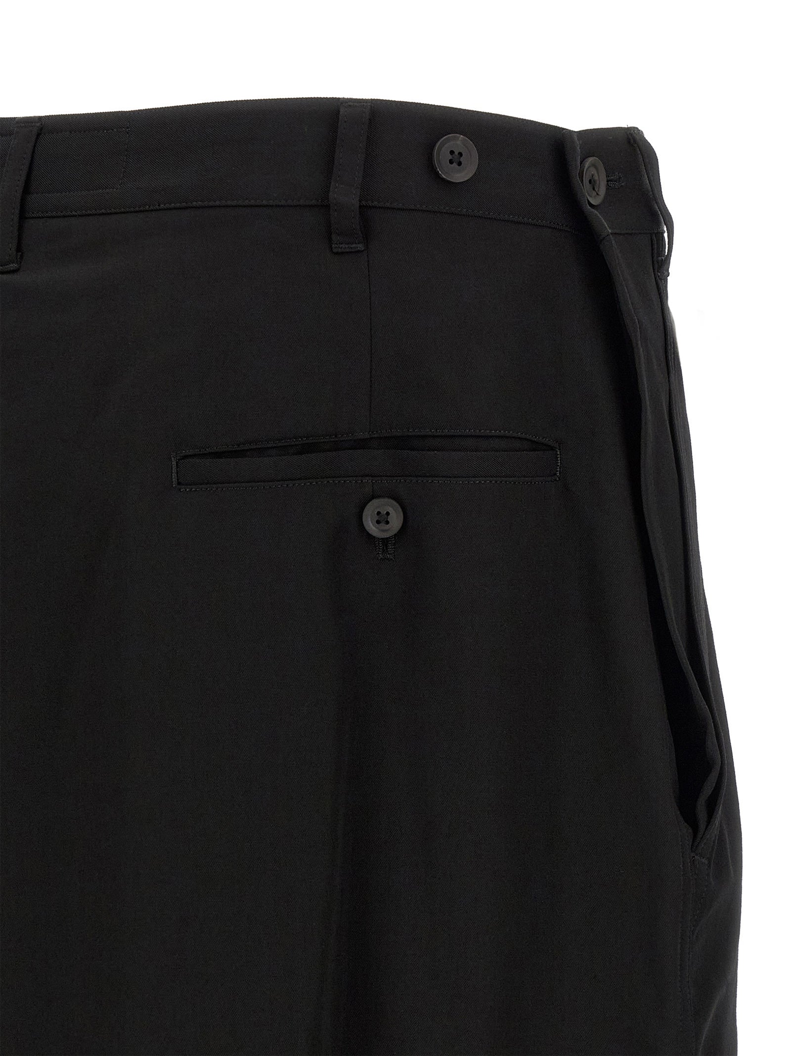 Yohji Yamamoto Schwarze Woll-Freizeithose