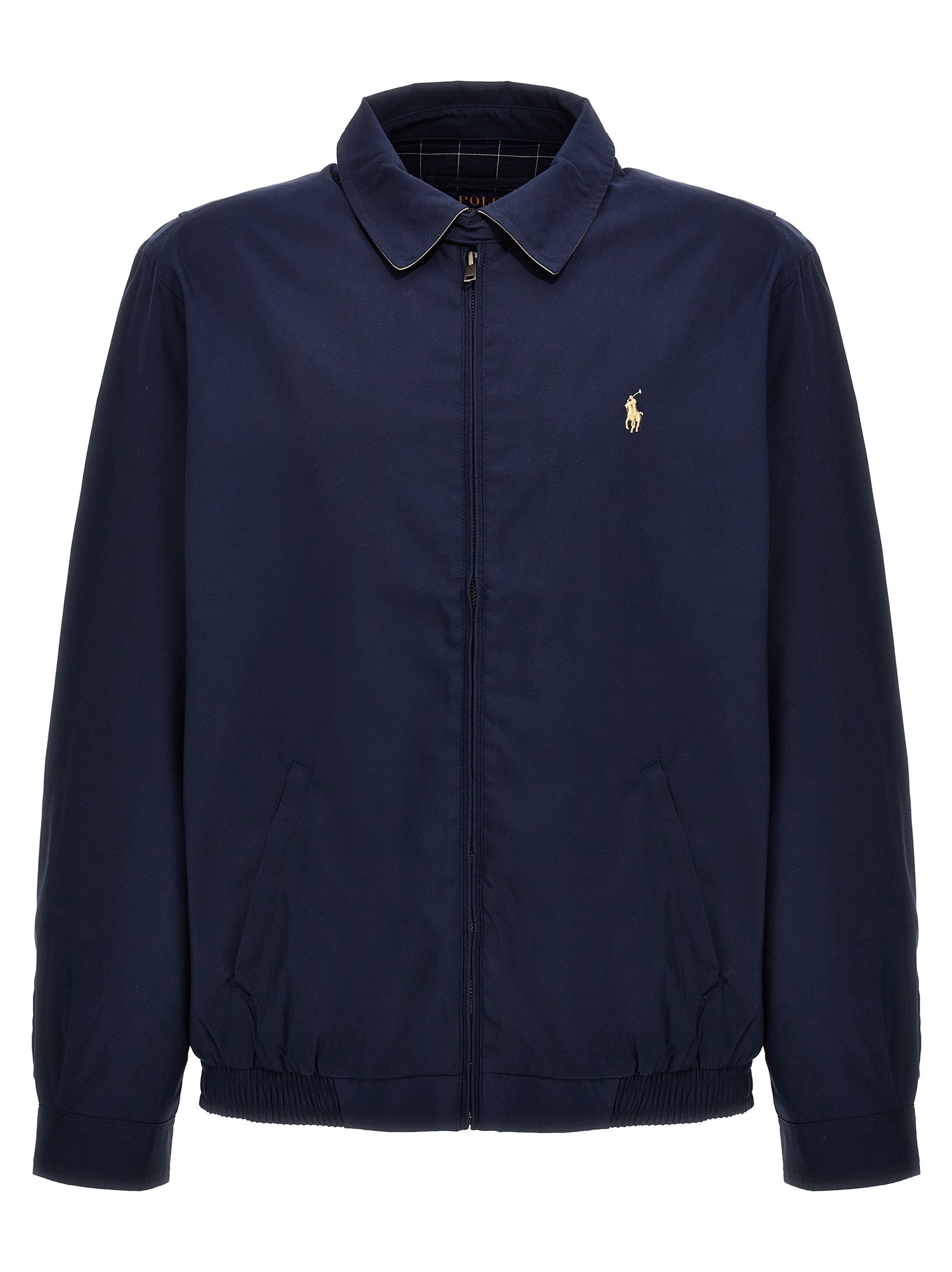Polo Ralph Lauren Blaue Polyester-Jacke in voller Länge
