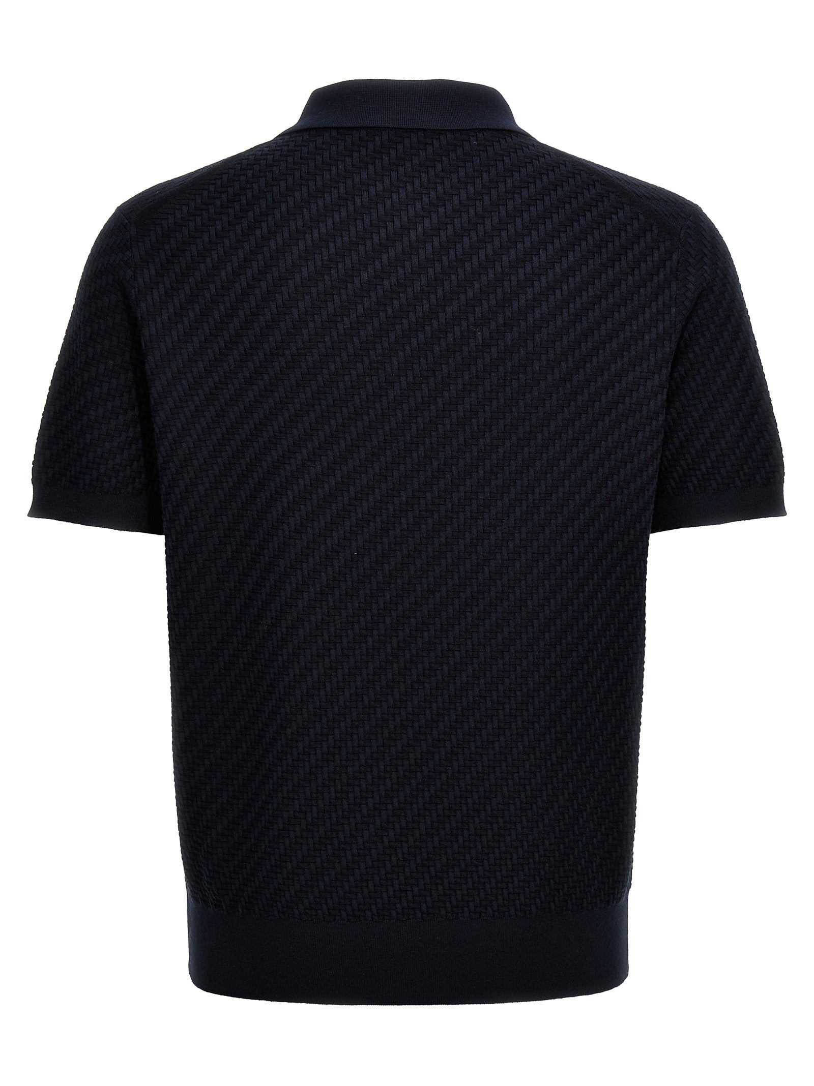 Brioni Blaues Baumwoll-Polohemd