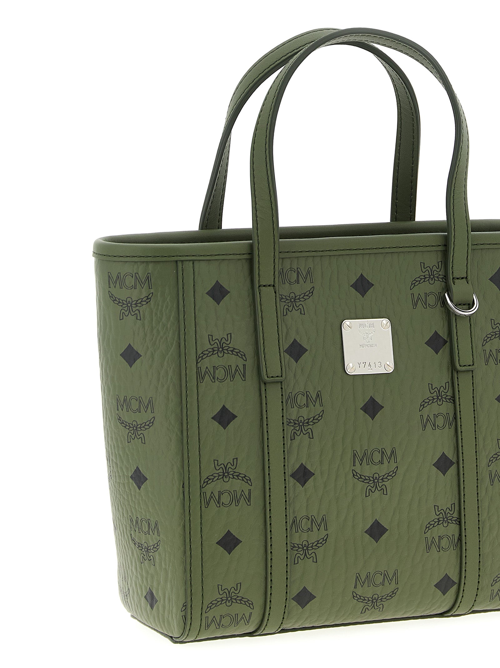 MCM Zweifarbige Shopper-Tasche aus Polyethylen