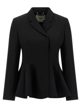 Fendi Schwarzer Blazer aus reiner Schurwolle