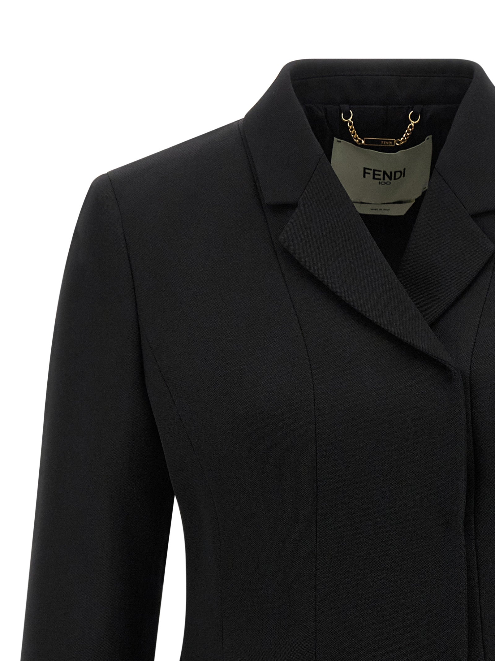 Fendi Schwarzer Blazer aus reiner Schurwolle