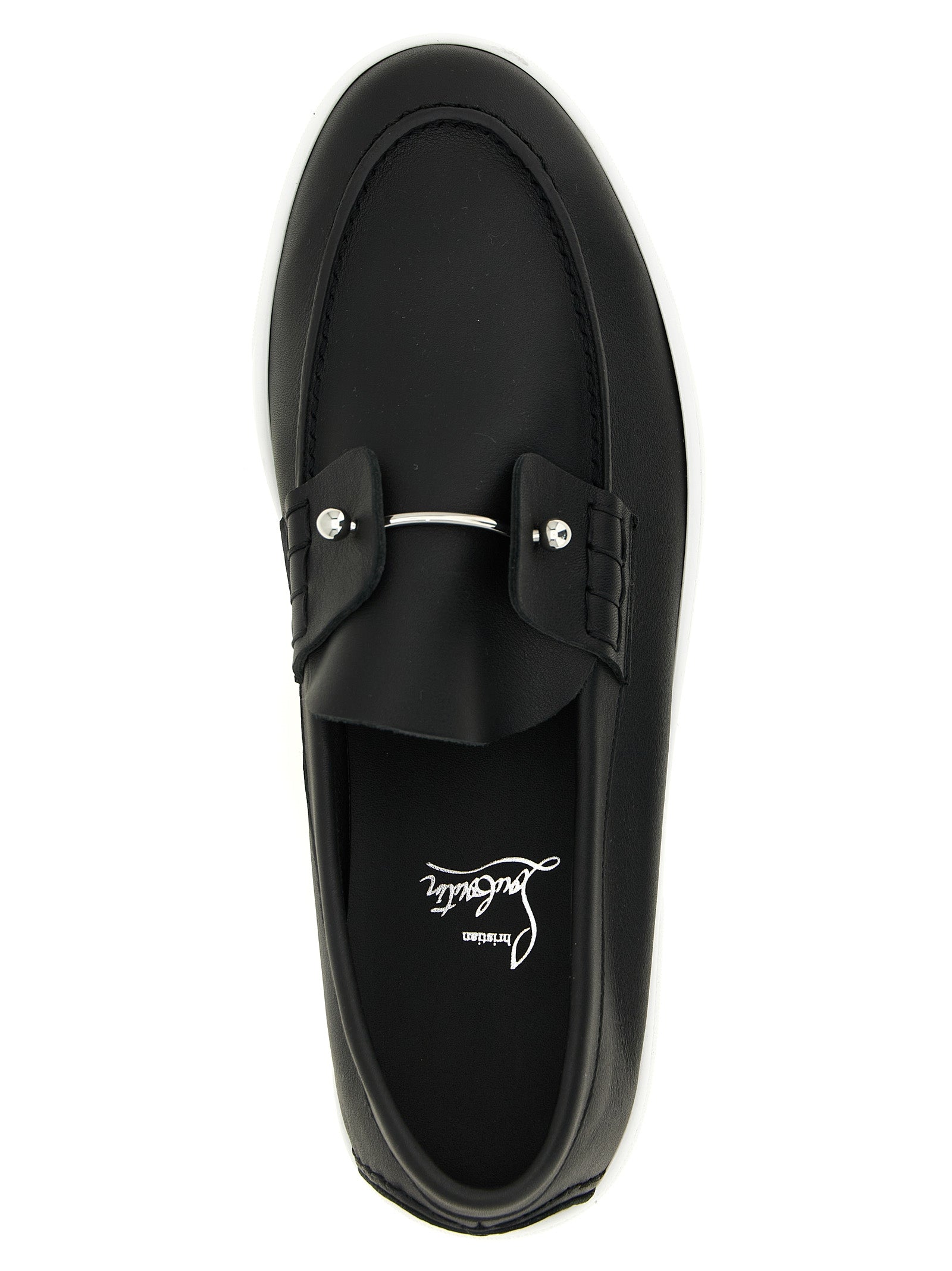 Christian Louboutin Schwarze Loafer aus Kalbsleder zum Hineinschlüpfen