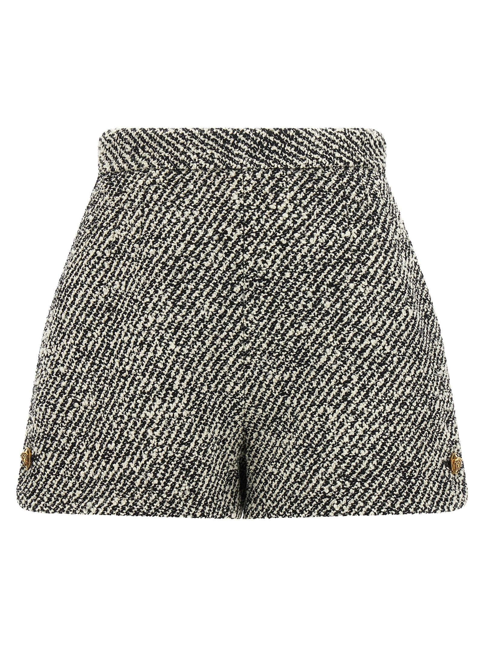 Versace Zweifarbige Bermuda-Shorts aus reiner Schurwolle