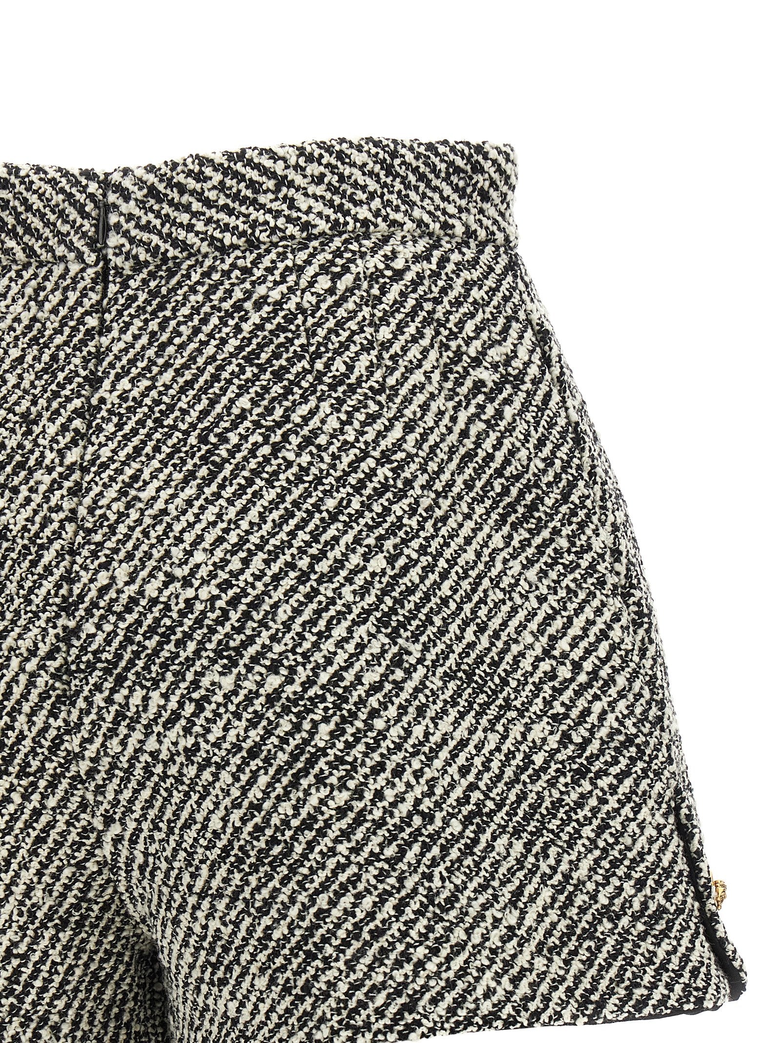Versace Zweifarbige Bermuda-Shorts aus reiner Schurwolle