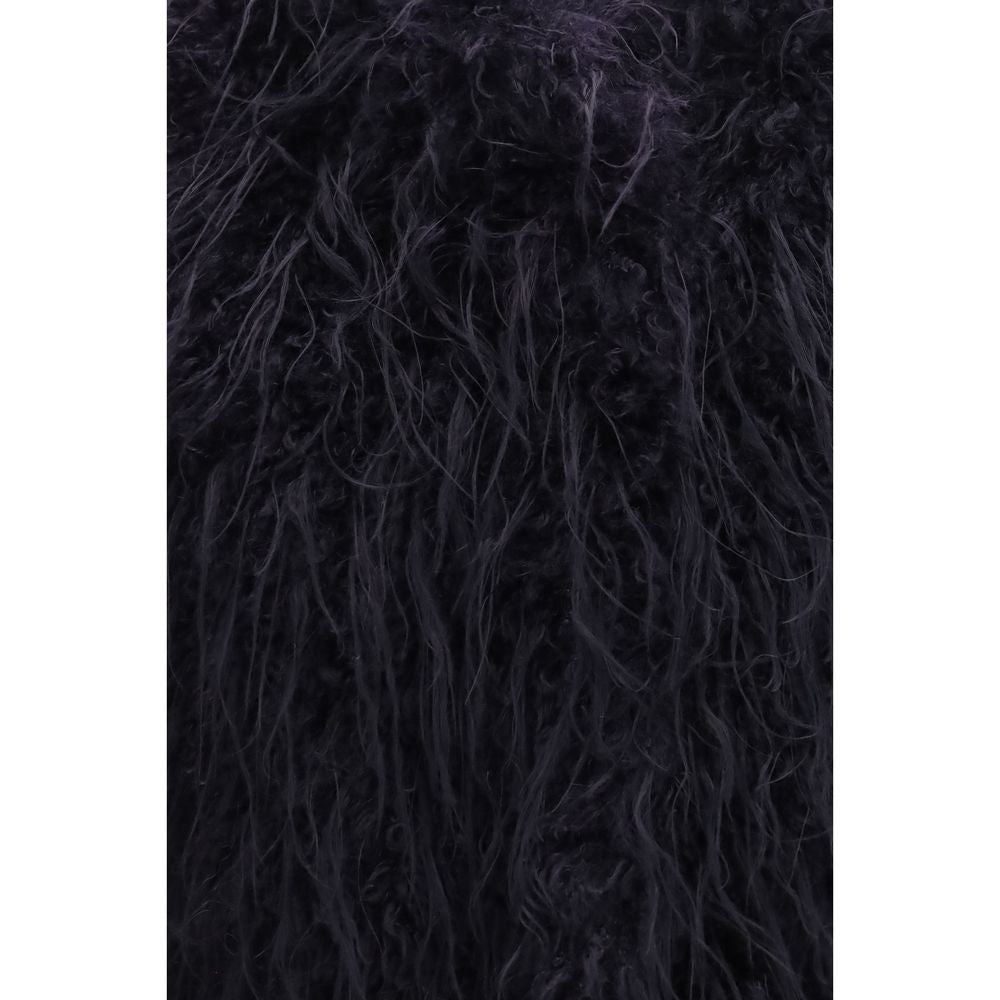 Forte_Forte Ärmellose blaue Jacke aus Polyester