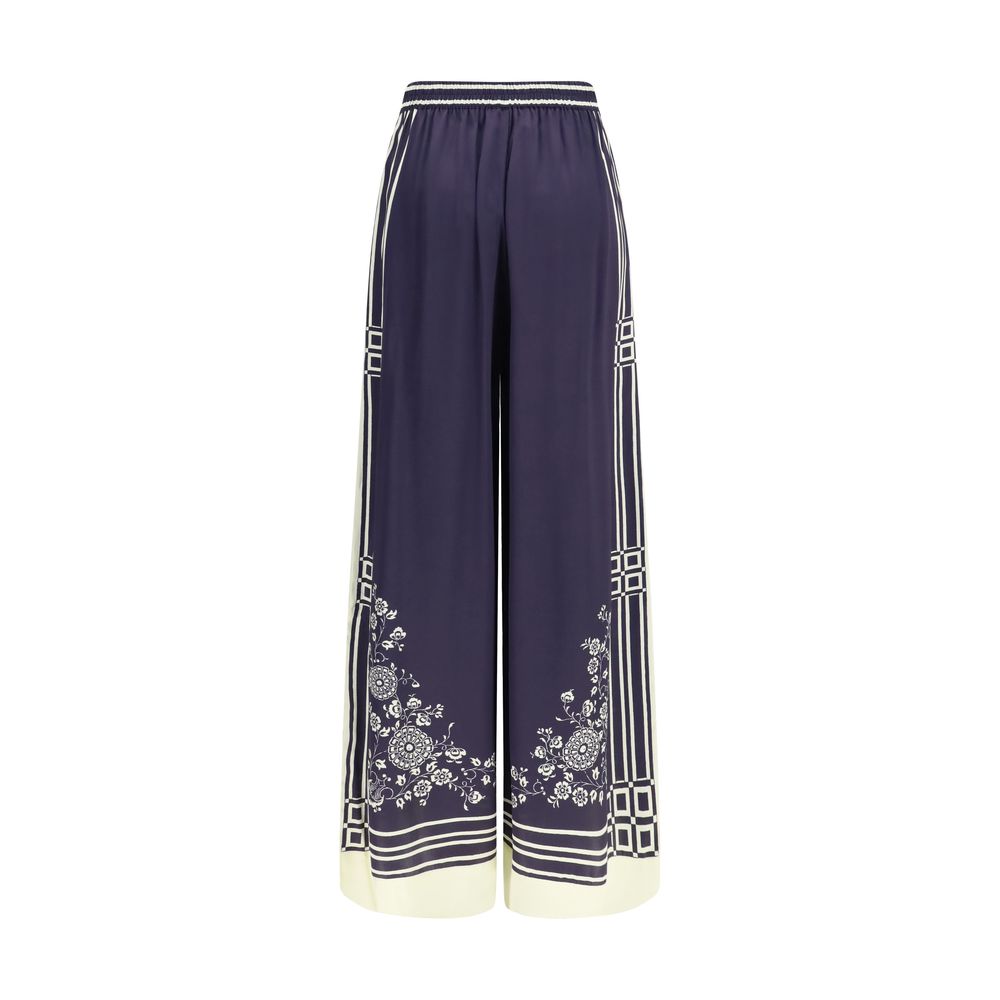 Alemais Blaue Seidenhose für die Freizeit