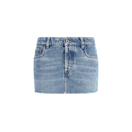 Miu Miu Blaue Baumwoll-Minirock