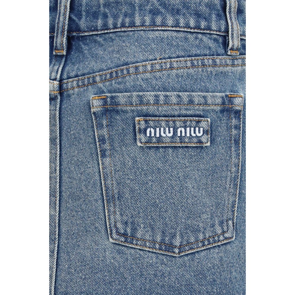 Miu Miu Blaue Baumwoll-Minirock