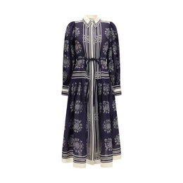 Alemais Blaues Ramie-Freizeitkleid