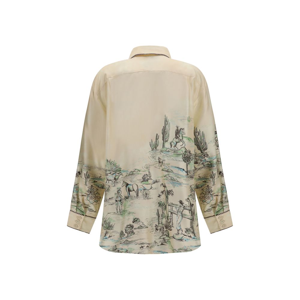 Alemais Beige Seidenbluse