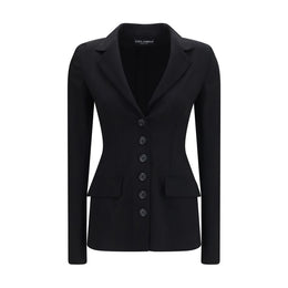 Dolce & Gabbana Schwarze Oves Aries Wolljacke in voller Länge