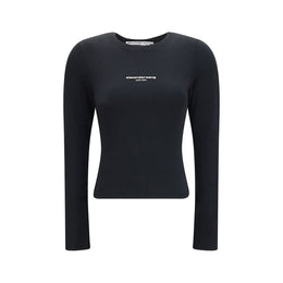 Alexander Wang Schwarzes Langarm-T-Shirt aus Baumwolle