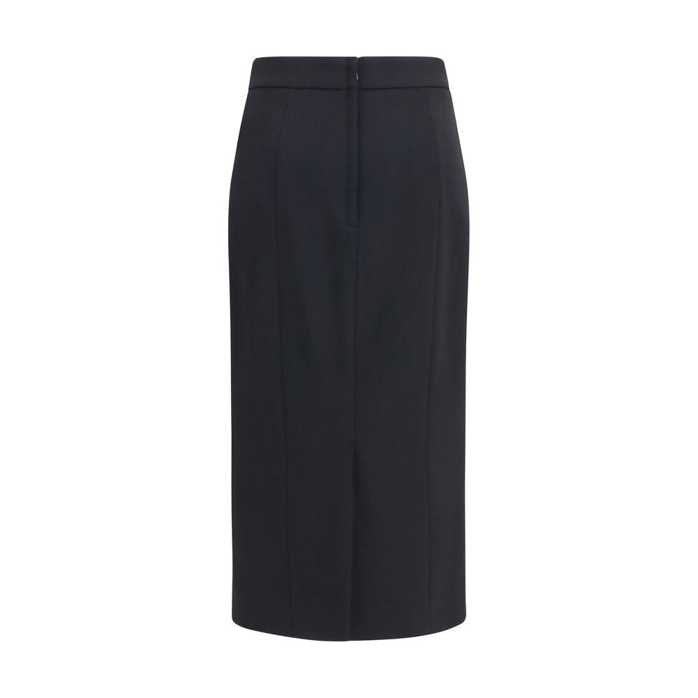 Dolce & Gabbana Langer Rock aus schwarzer Wolle Oves Aries