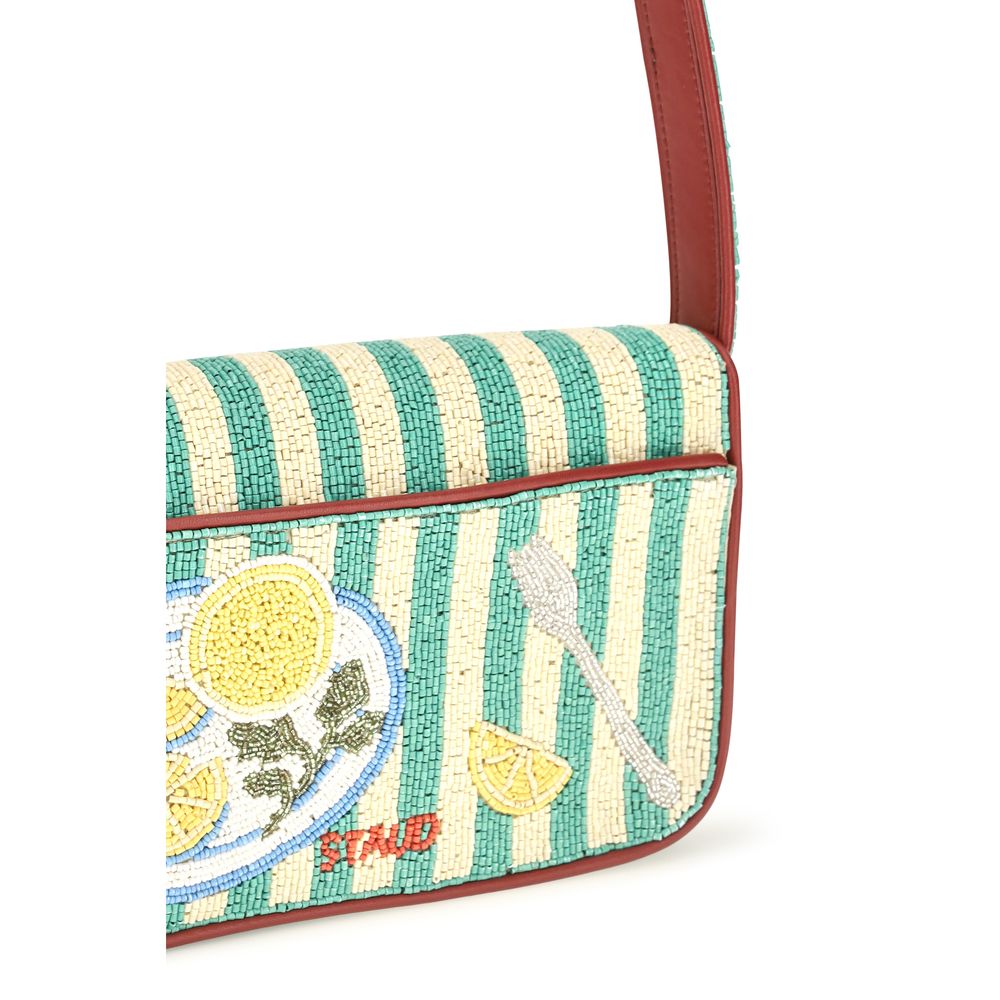Staud Schultertasche aus mehrfarbigem Rayon