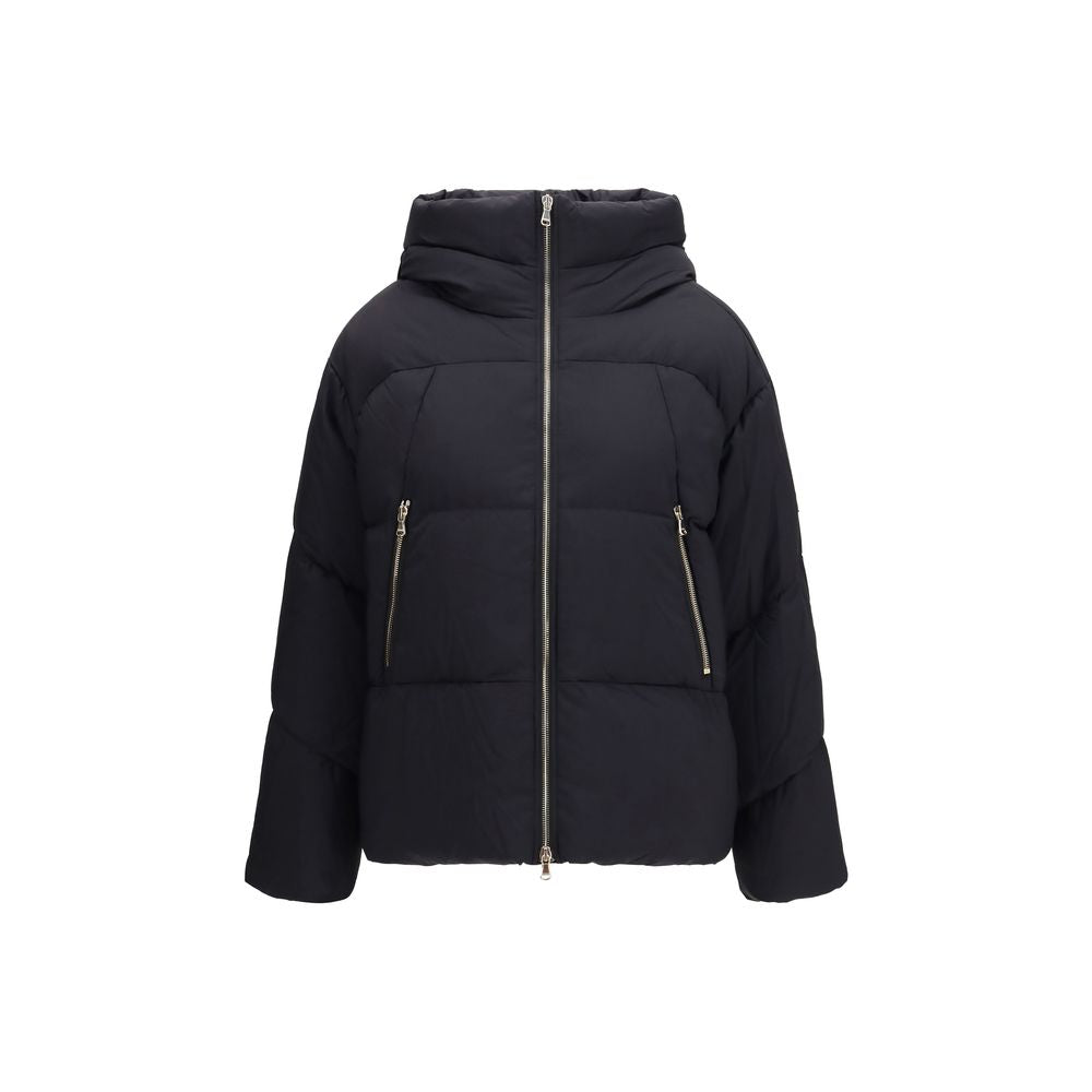 Tatras Schwarze Nylon-Jacke in voller Länge