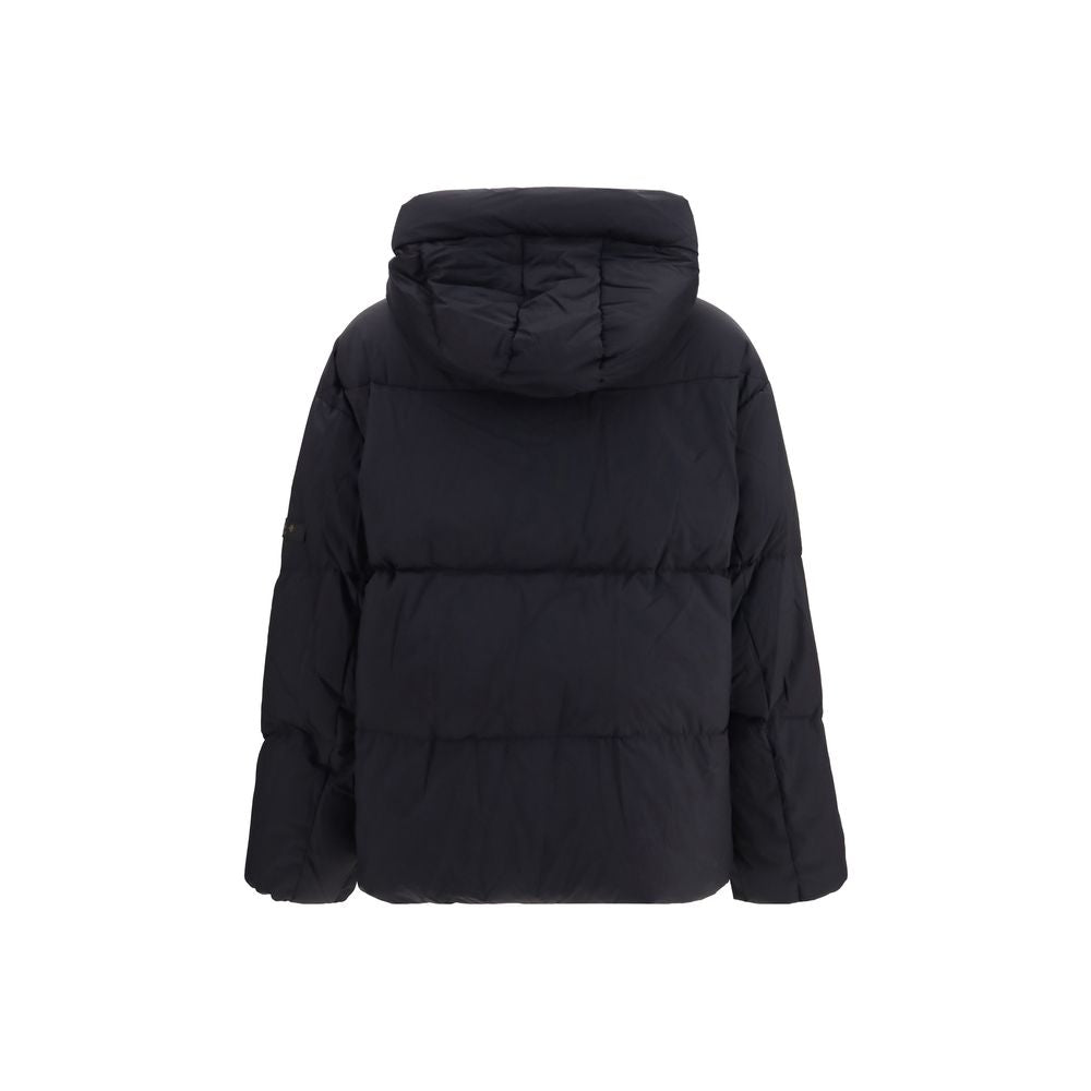 Tatras Schwarze Nylon-Jacke in voller Länge