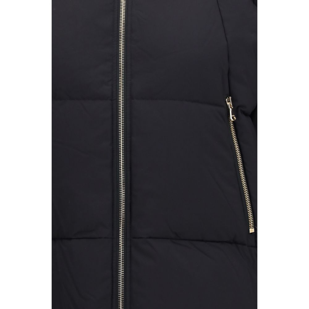 Tatras Schwarze Nylon-Jacke in voller Länge