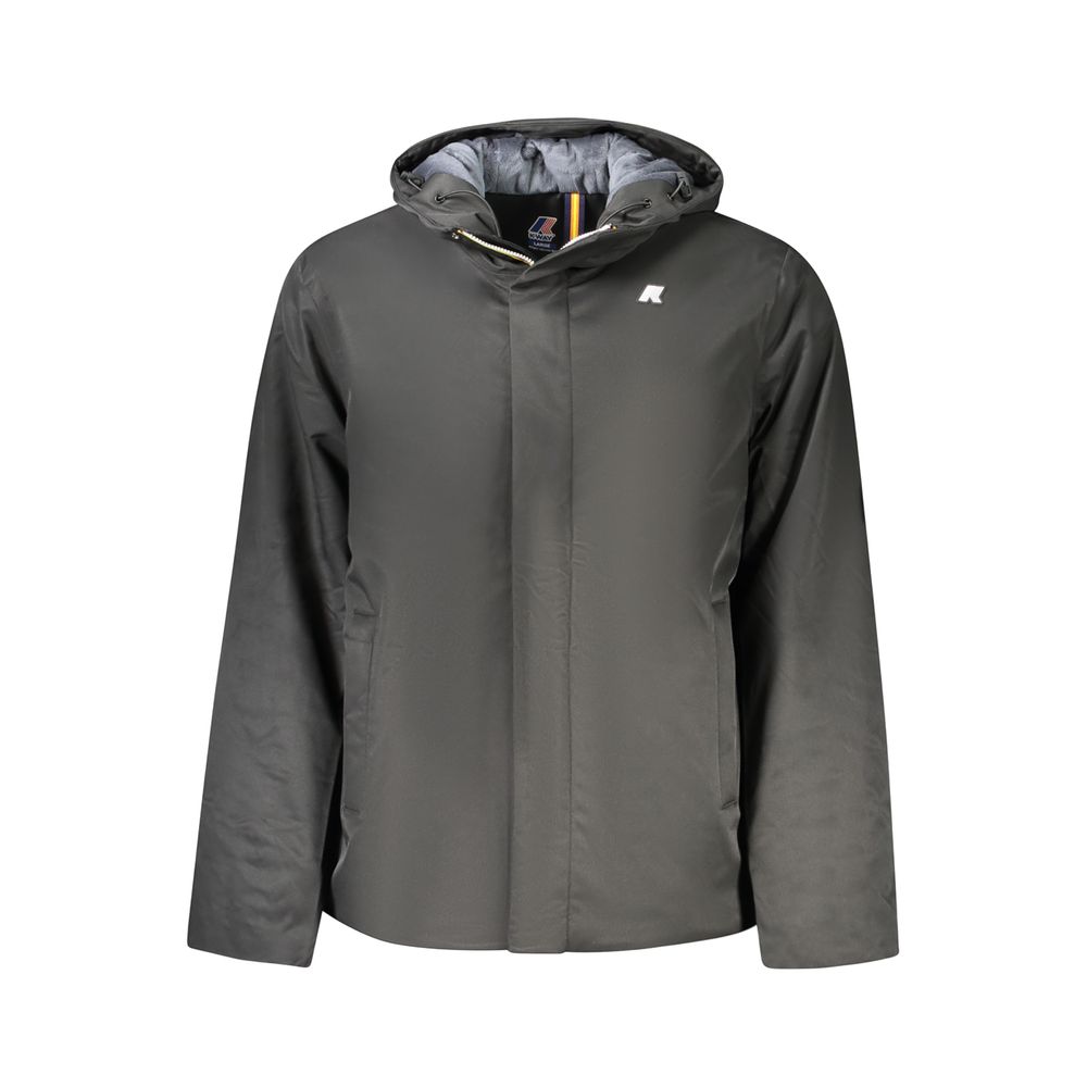 K-WAY Nero Poliestere Uomo Jacke mit Kapuze und Taschen