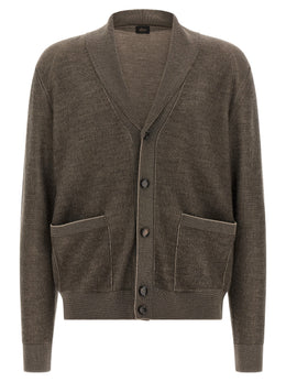 Brioni Brauner Kaschmir-Strickjacke