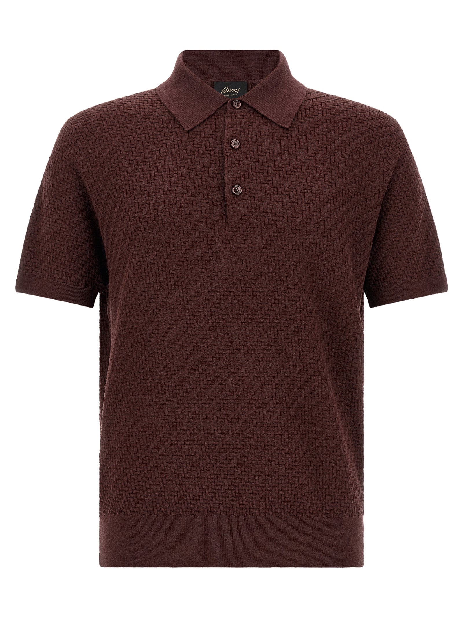 Brioni Lila Baumwoll-Poloshirt