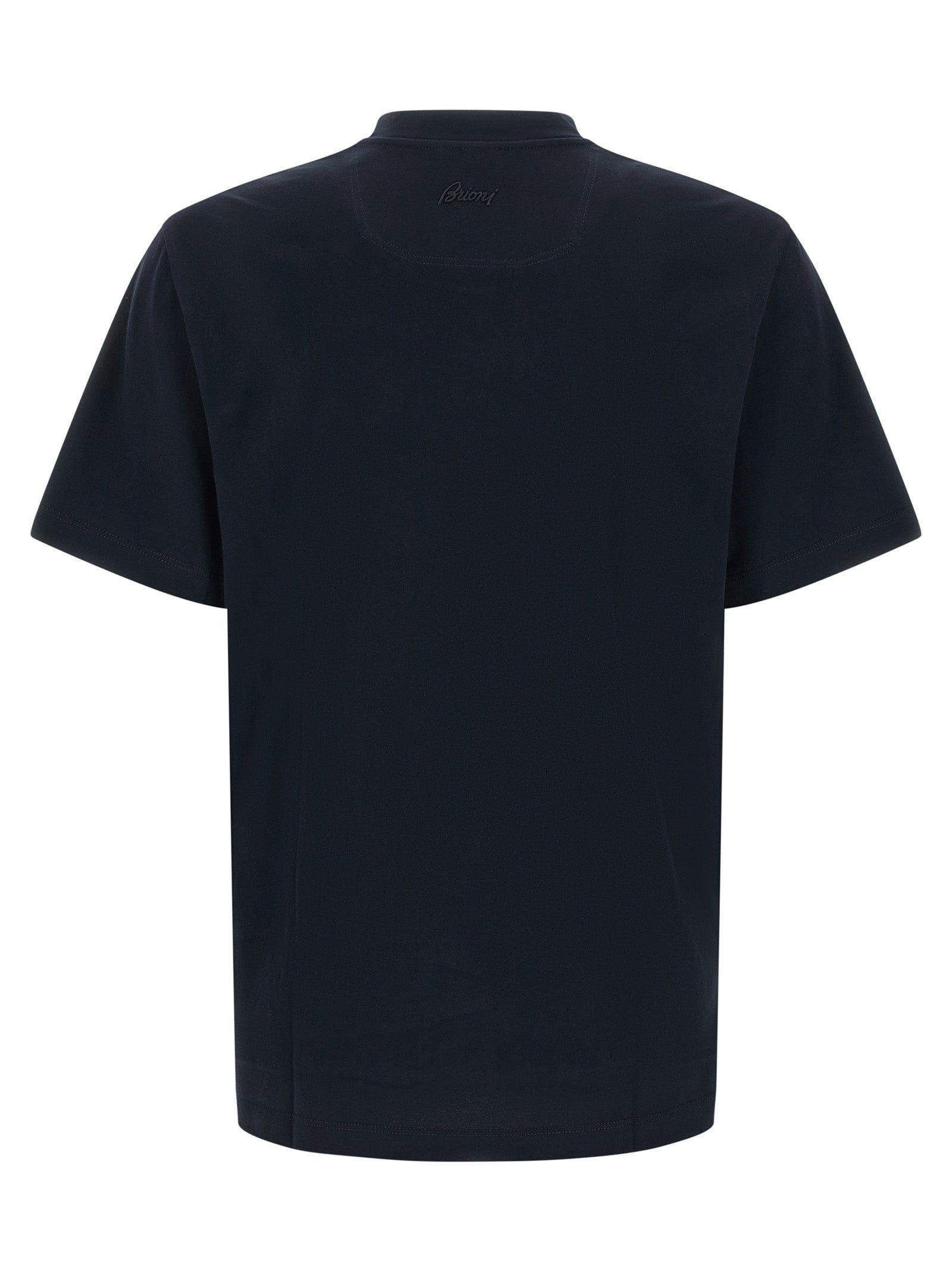Brioni Blaues Baumwoll-T-Shirt