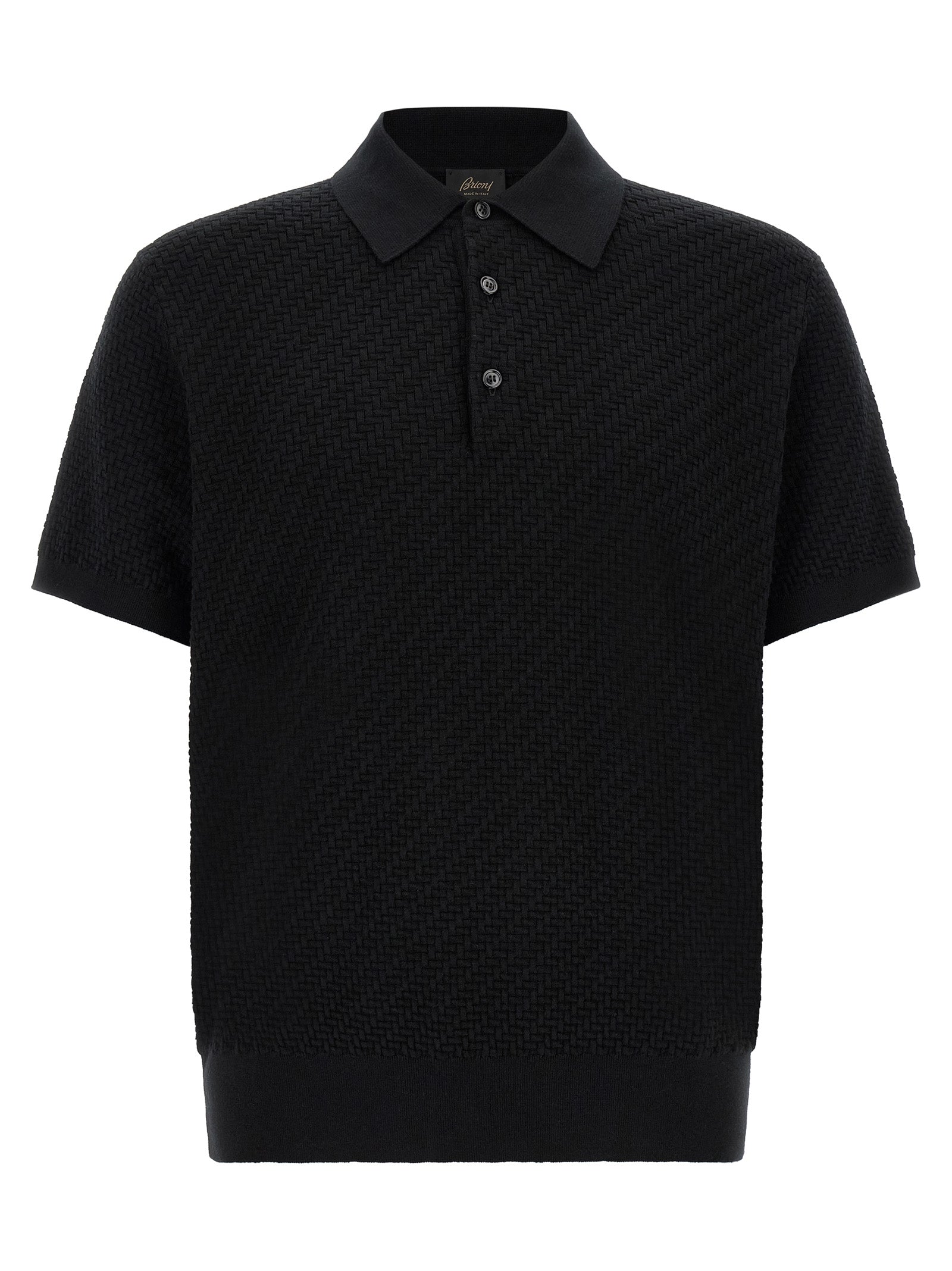 Brioni Schwarzes Baumwoll-Poloshirt