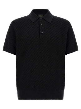 Brioni Schwarzes Baumwoll-Poloshirt