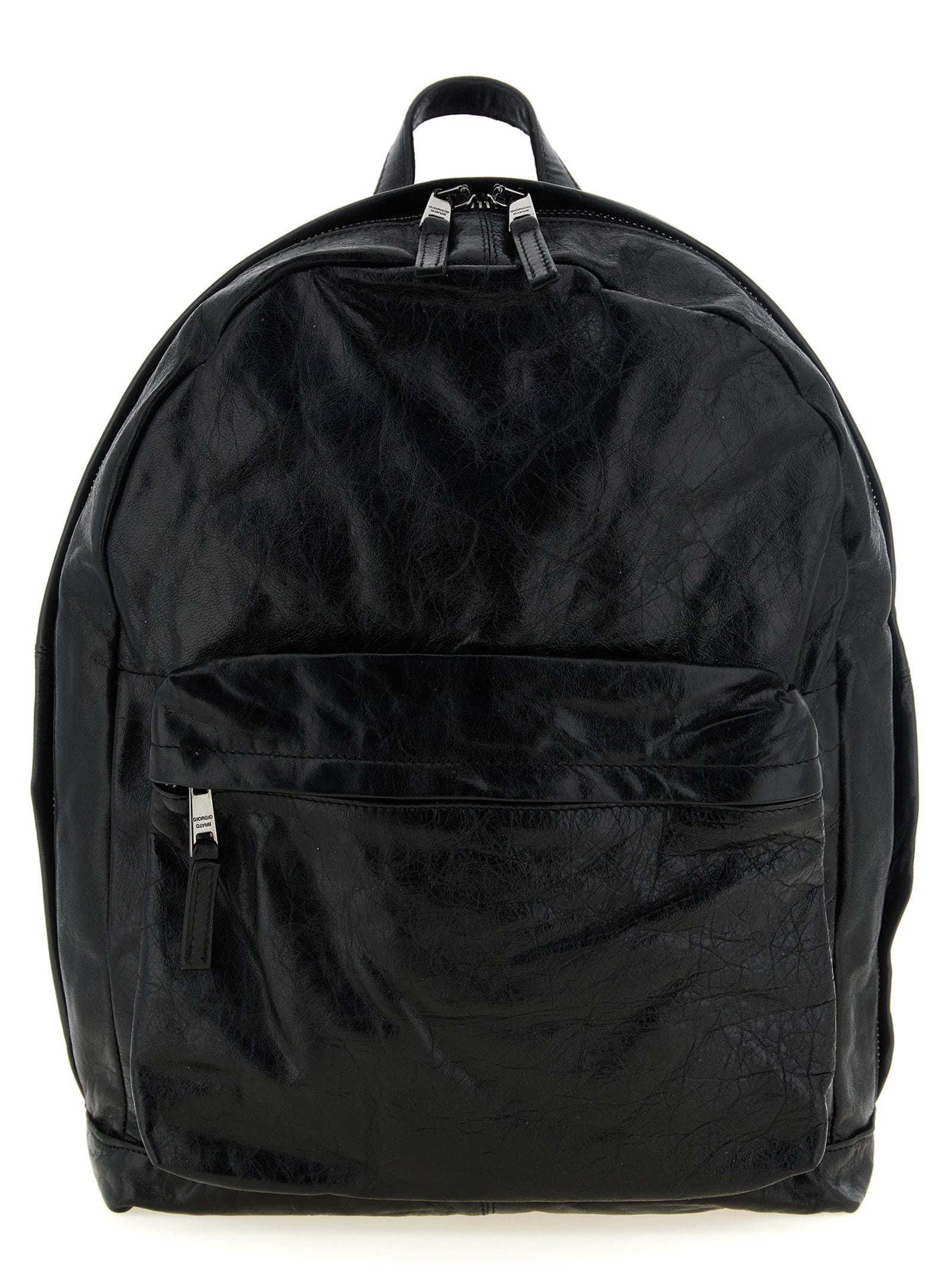 GIORGIO BRATO Schwarzer Rucksack aus Lammleder