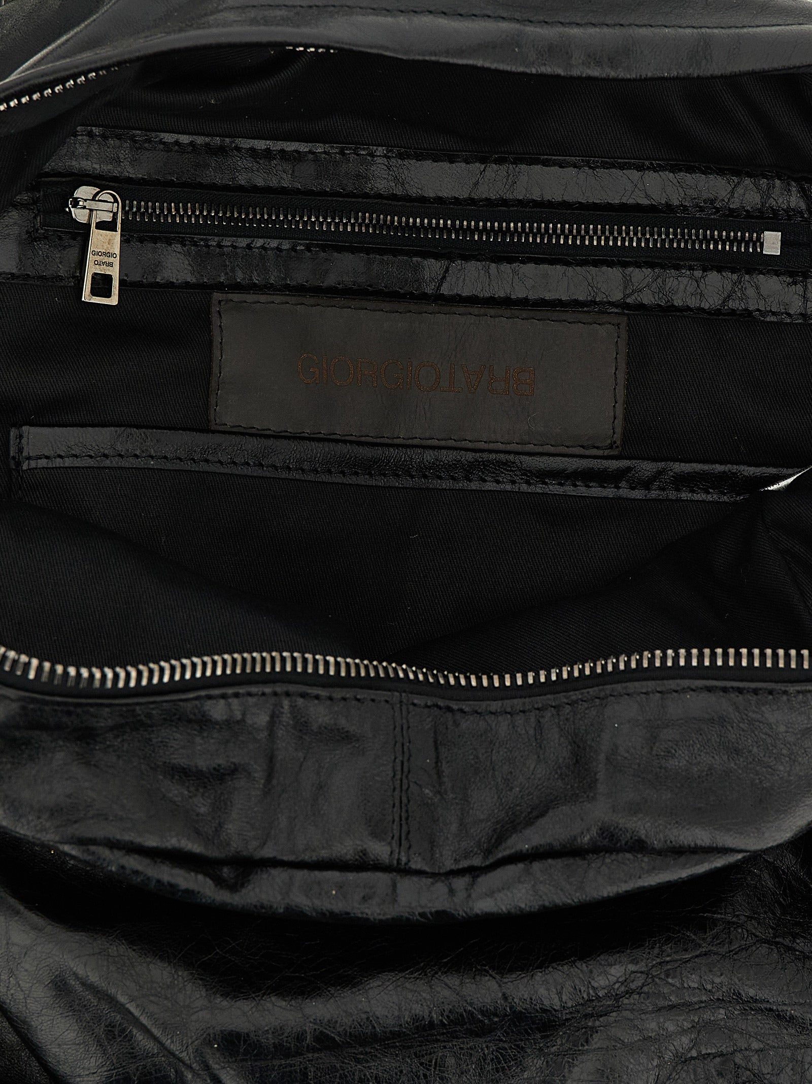 GIORGIO BRATO Schwarzer Rucksack aus Lammleder