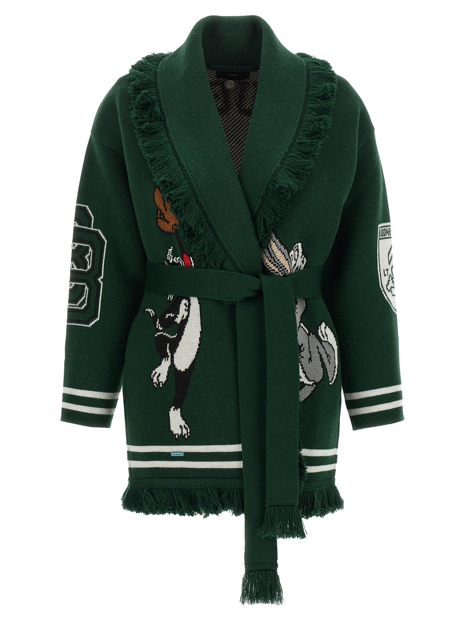 Alanui Zweifarbige Strickjacke aus reiner Schurwolle