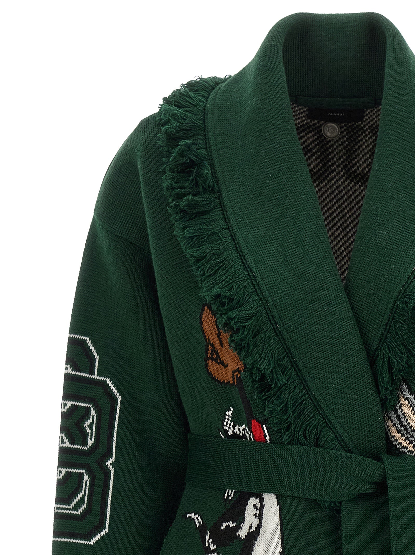 Alanui Zweifarbige Strickjacke aus reiner Schurwolle